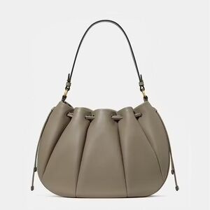 ♠️Kate Spade Pinch Pleated Large Shoulder Bag, Oyster Shell Grey NEW NWT